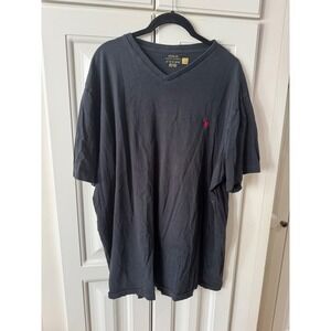 Polo Ralph Lauren Mens V Neck T Shirt Red Pony Logo Black Extra‎ Tall 4XT
